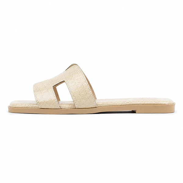 Sandale plate pour femme 902-22 Beige crocco 